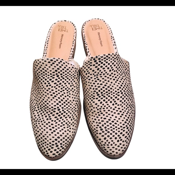 Time & Tru Beige Cheetah Dot  Mule Size 8.5 - Picture 2 of 7